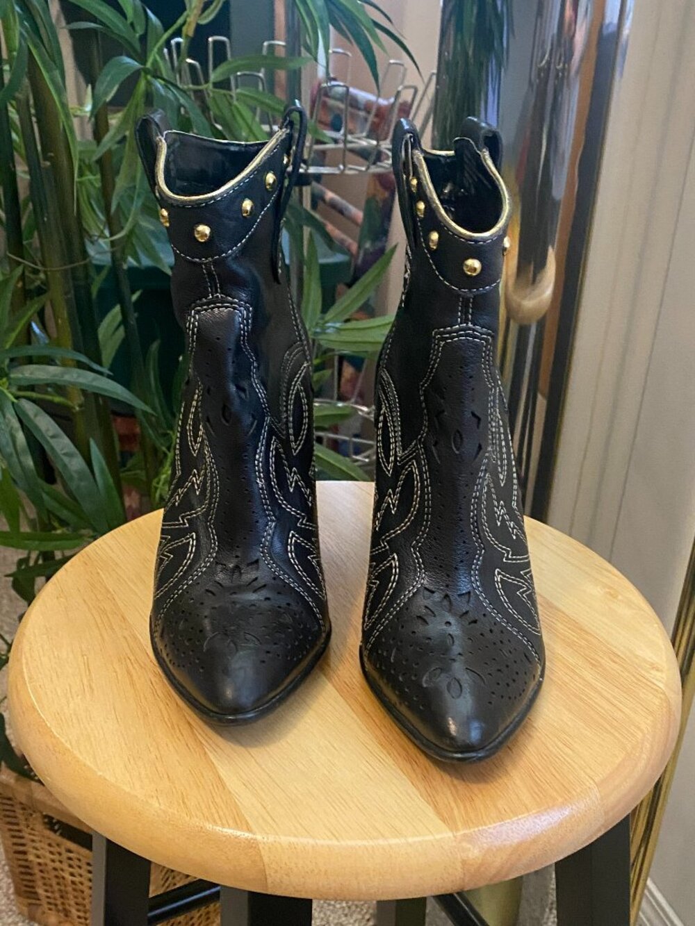 Black leather "Carlos" half boots Size 7